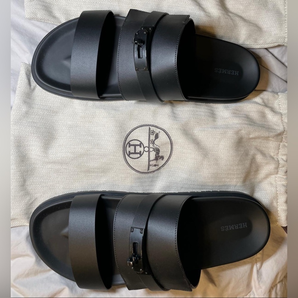 Hermès Jackson Sandal – Noir (Black) | Size 46 (US 13)